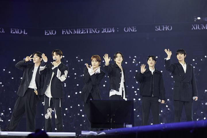 지난 14일 인천 영종도 인스파이어 아레나에서 '2024 엑소 팬미팅 : 원(2024 EXO FAN MEETING : ONE)'이 개최됐다. (사진=SM엔터테인먼트 제공) *재판매 및 DB 금지 / 사진 = 뉴시스