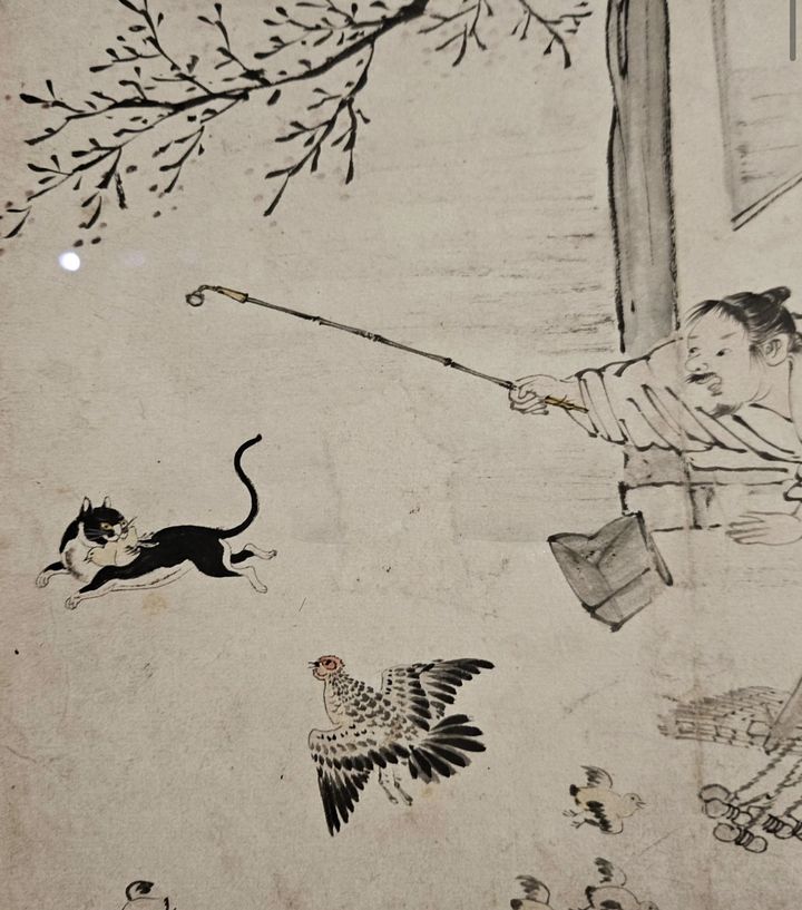 김득신 '야묘도추'. (사진 = RM 인스타그램 캡처) 2024.10.18. *재판매 및 DB 금지 / 사진 = 뉴시스