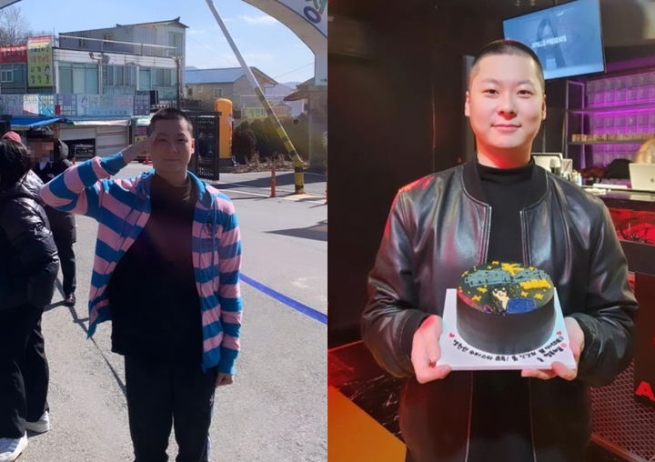 가수 장문복(30)이 입대 현장 사진을 공개했다. (사진=인스타그램) *재판매 및 DB 금지 / 사진 = 뉴시스