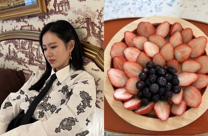 배우 손예진(왼쪽)이 주말 일상을 공개했다. (사진=손예진 인스타그램 캡처) 2025.02.23.  *재판매 및 DB 금지 / 사진 = 뉴시스