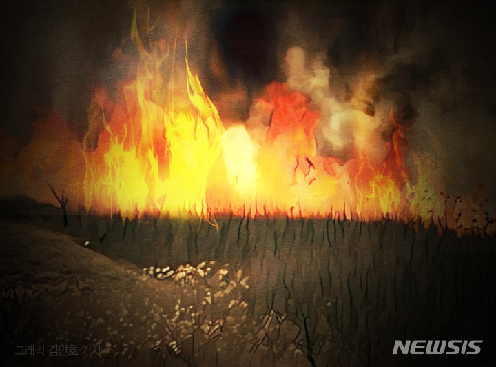 동두천 야산 화재 발생, 1시간여 만에 완전 진화... 인명피해 없어 / 사진 = 뉴시스